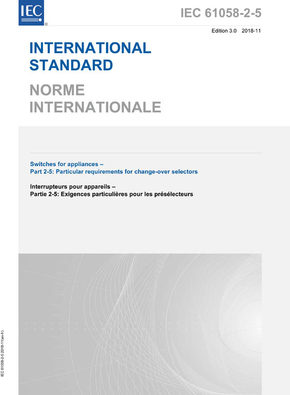Cover IEC 61058-2-5:2018